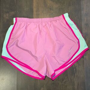 Nike Women's Purple and Turquoise Lined Running Shorts Size Medium